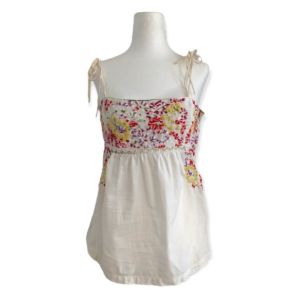H&M Tops - Embroidered Floral Camisole
